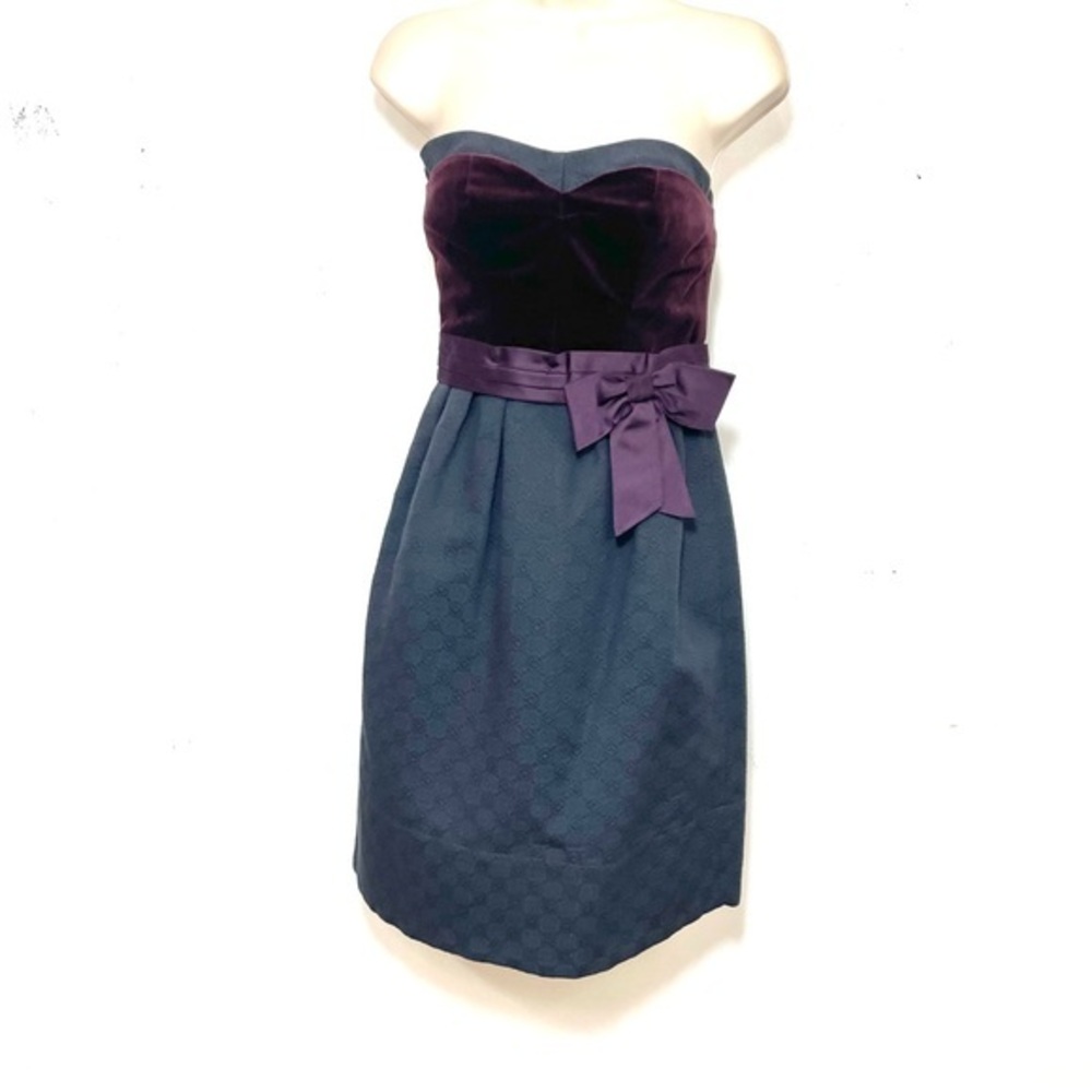 NWT Marc Jacob Velvet Maroon Red Black Jacquard Sweetheart Strapless Dress Sz 2